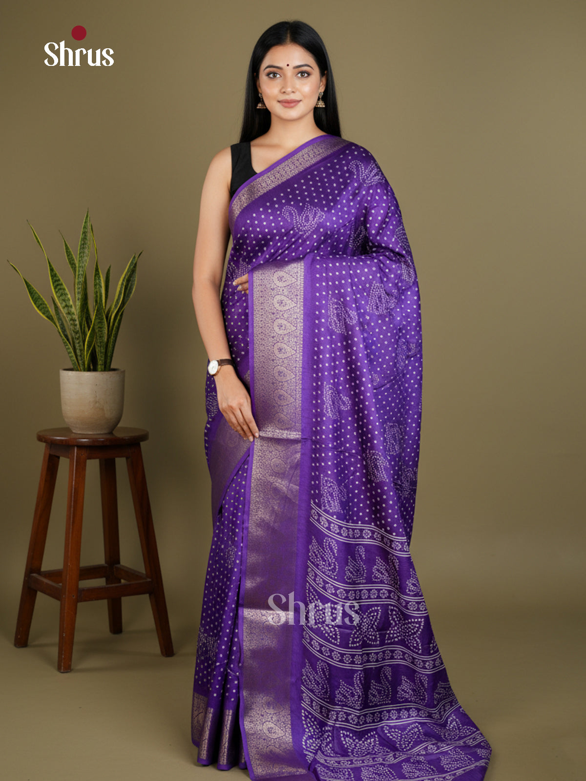 Semi Crepe Saree - EBS16394 - Shop on Shrus.com