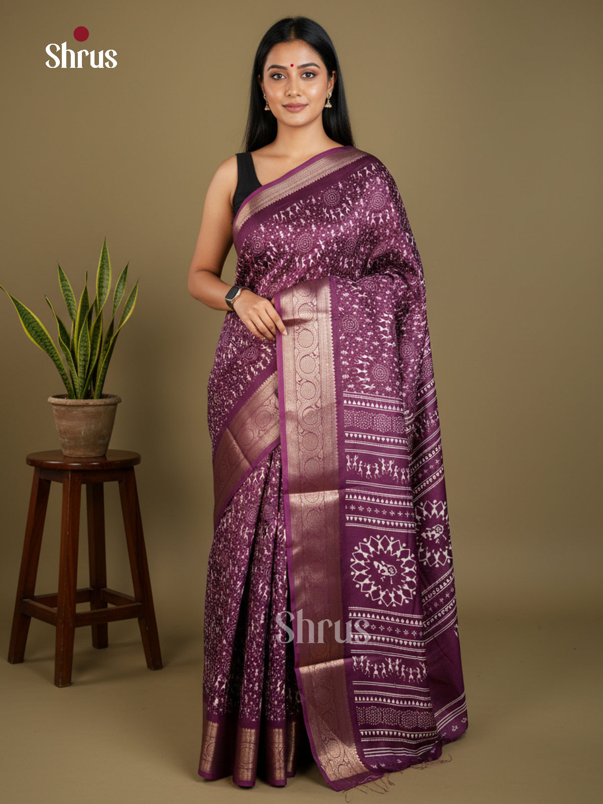 Semi Crepe Saree - EBS16401 - Shop on Shrus.com