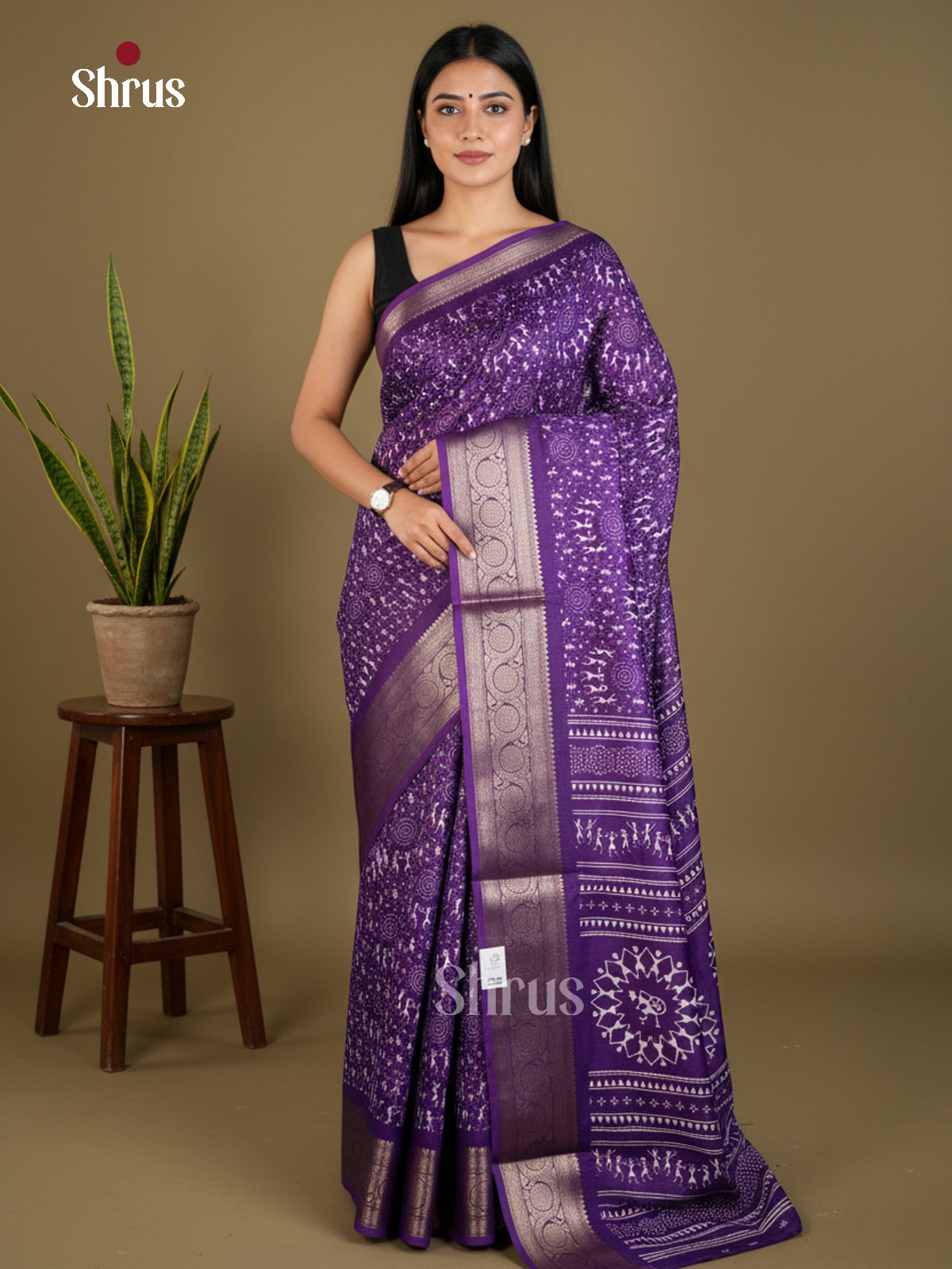 Semi Crepe Saree - EBS16407 - Shop on Shrus.com