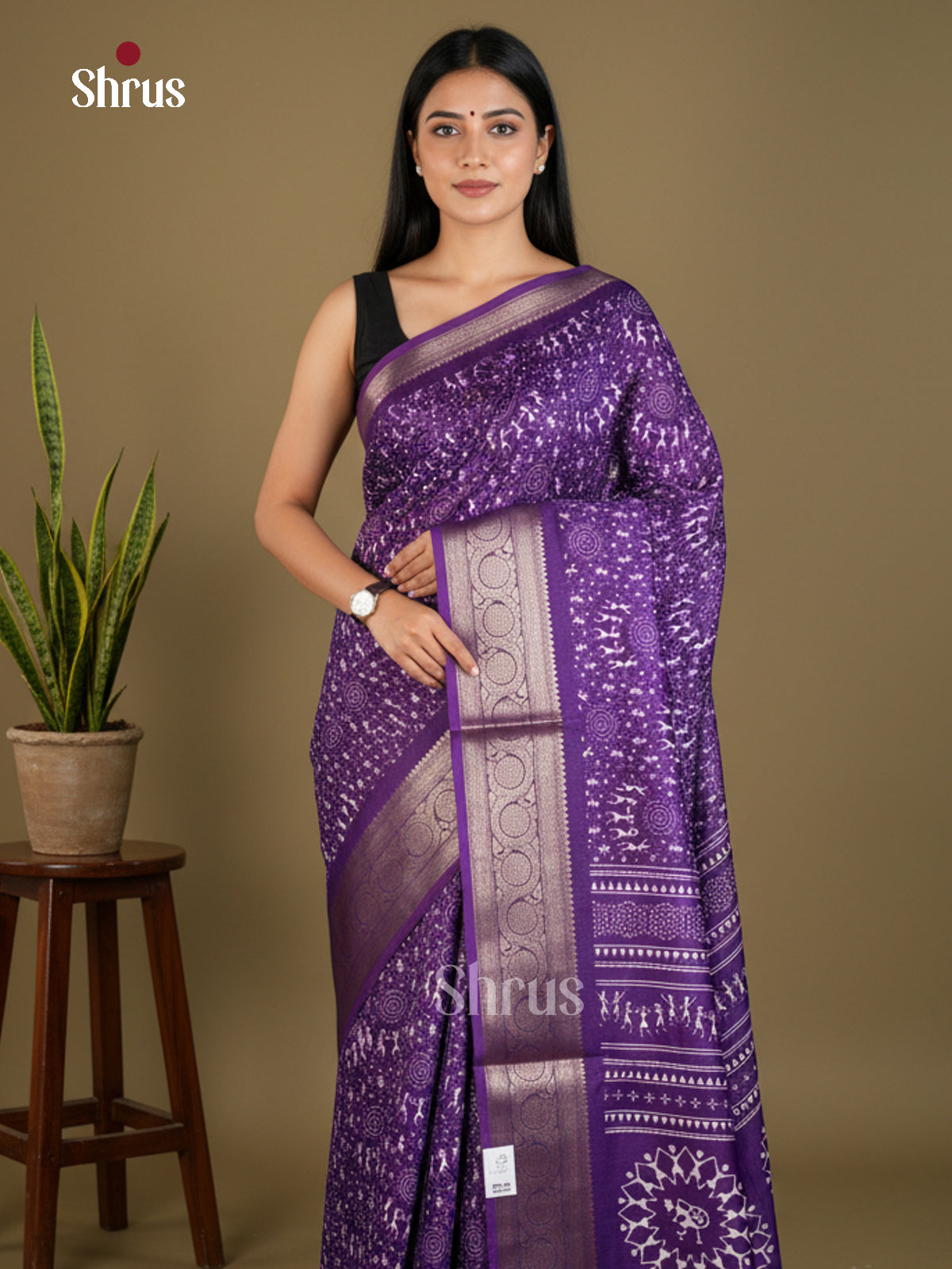 Semi Crepe Saree - EBS16407 - Shop on Shrus.com