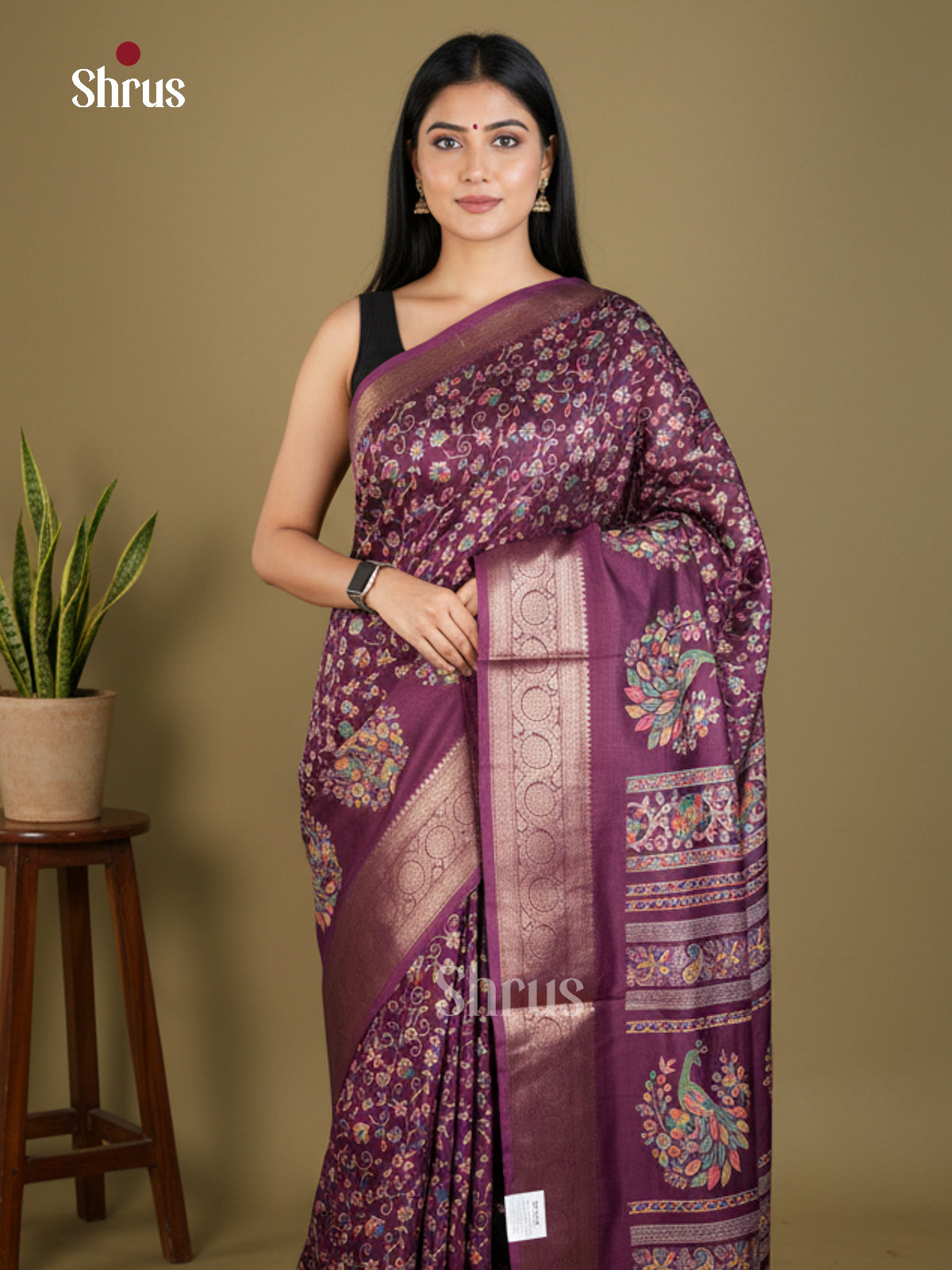 Semi Crepe Saree - EBS16408 - Shop on Shrus.com