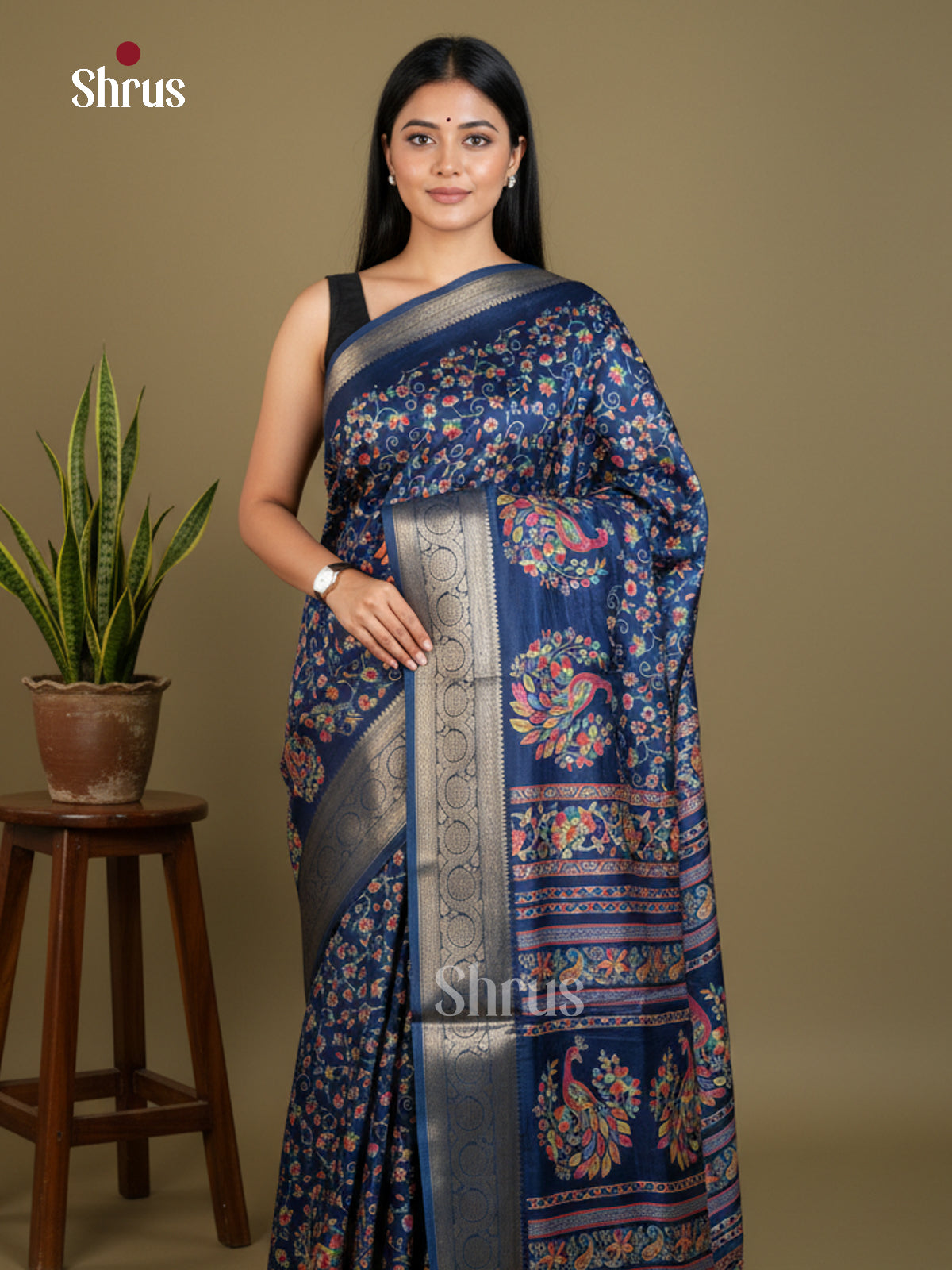 Semi Crepe Saree - EBS16409 - Shop on Shrus.com