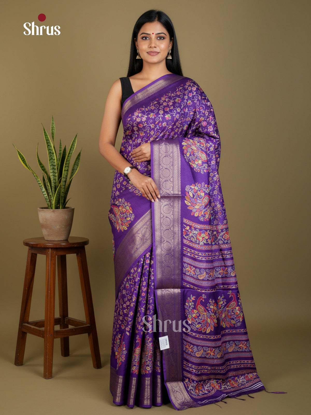 EBS16410 - Semi Crepe Saree - Shop on Shrus.com
