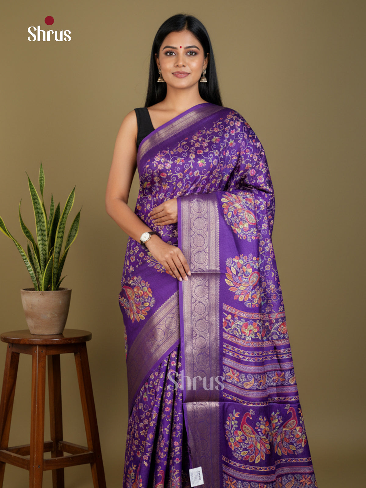 EBS16410 - Semi Crepe Saree - Shop on Shrus.com