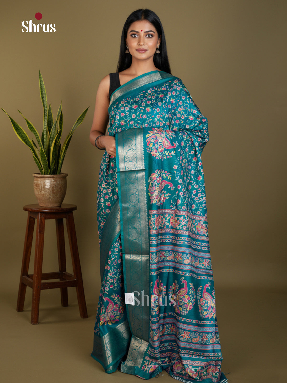 EBS16411 - Semi Crepe Saree - Shop on Shrus.com