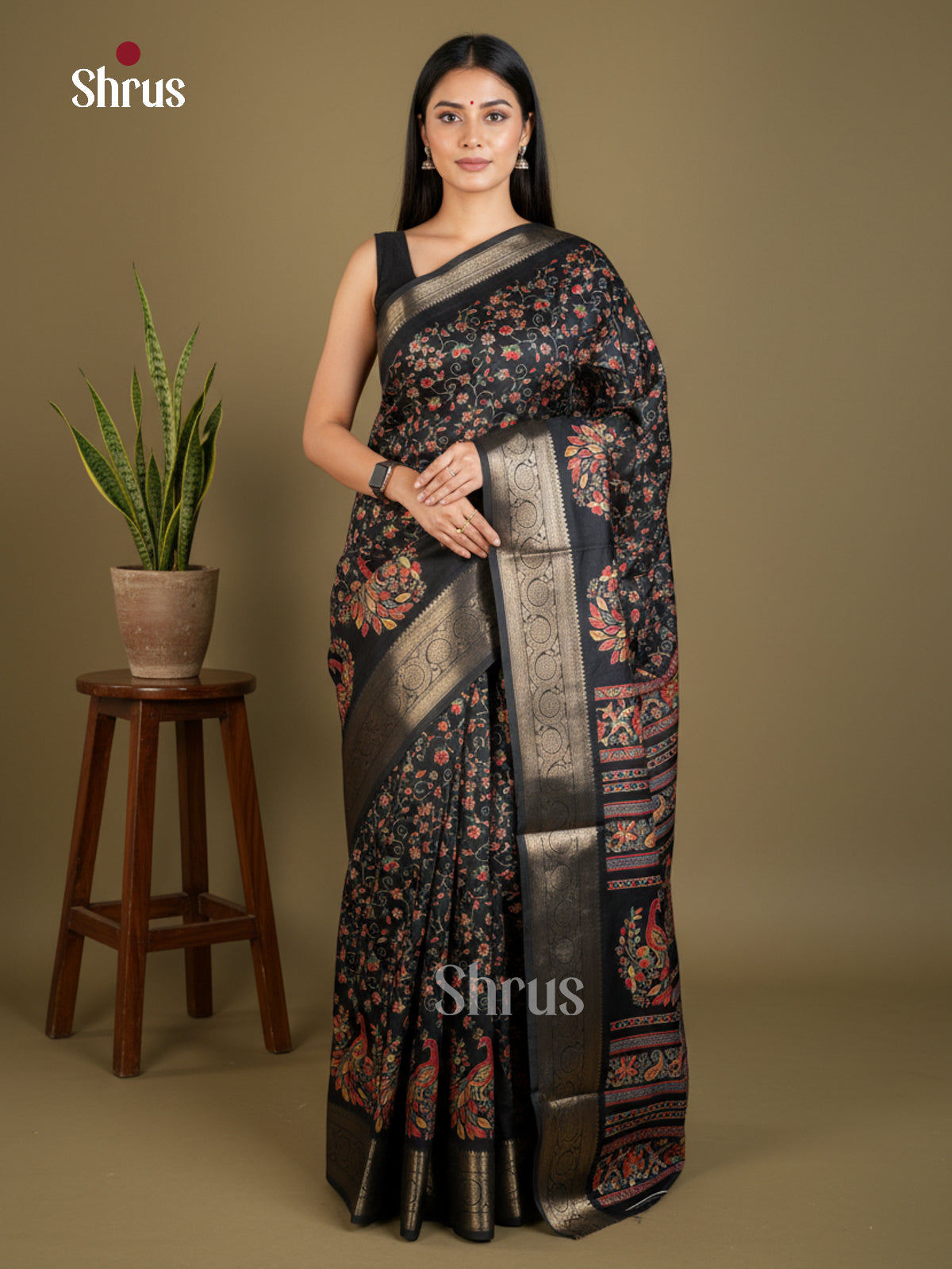Semi Crepe Saree - EBS16412 - Shop on Shrus.com