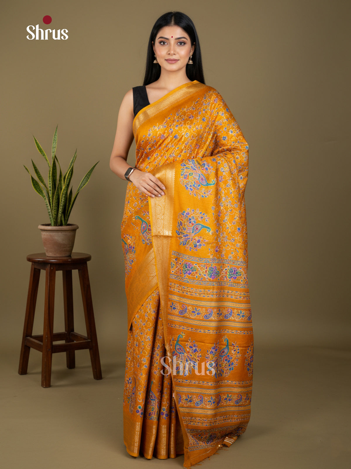 EBS16413 - Semi Crepe Saree - Shop on Shrus.com