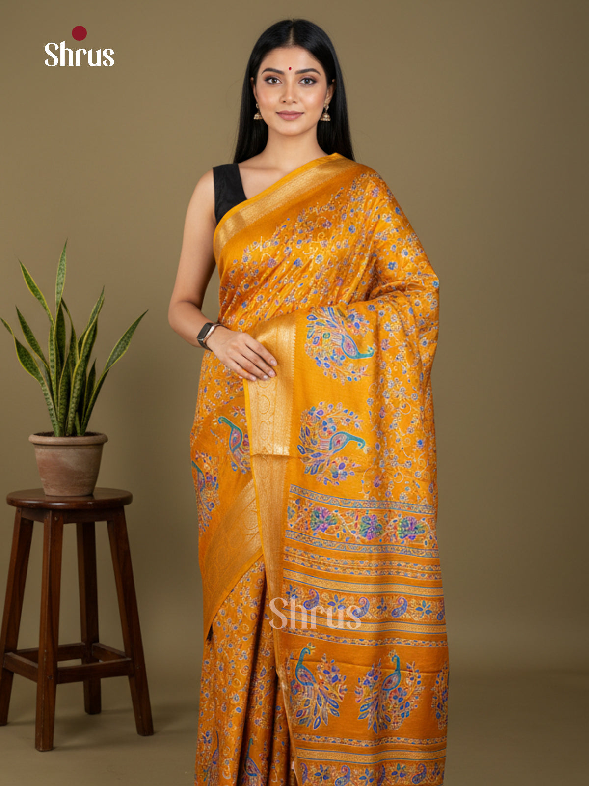 EBS16413 - Semi Crepe Saree - Shop on Shrus.com