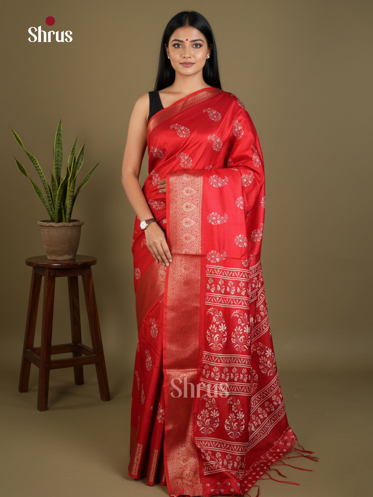 Semi Crepe Saree - EBS16431 - Shop on Shrus.com