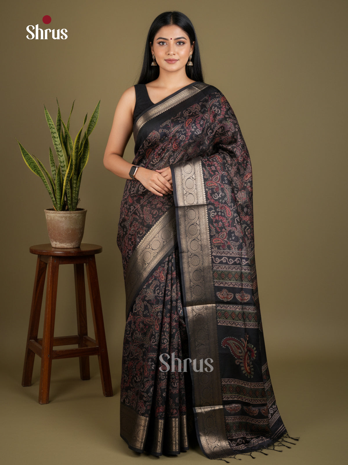 Semi Crepe Saree - EBS16443 - Shop on Shrus.com