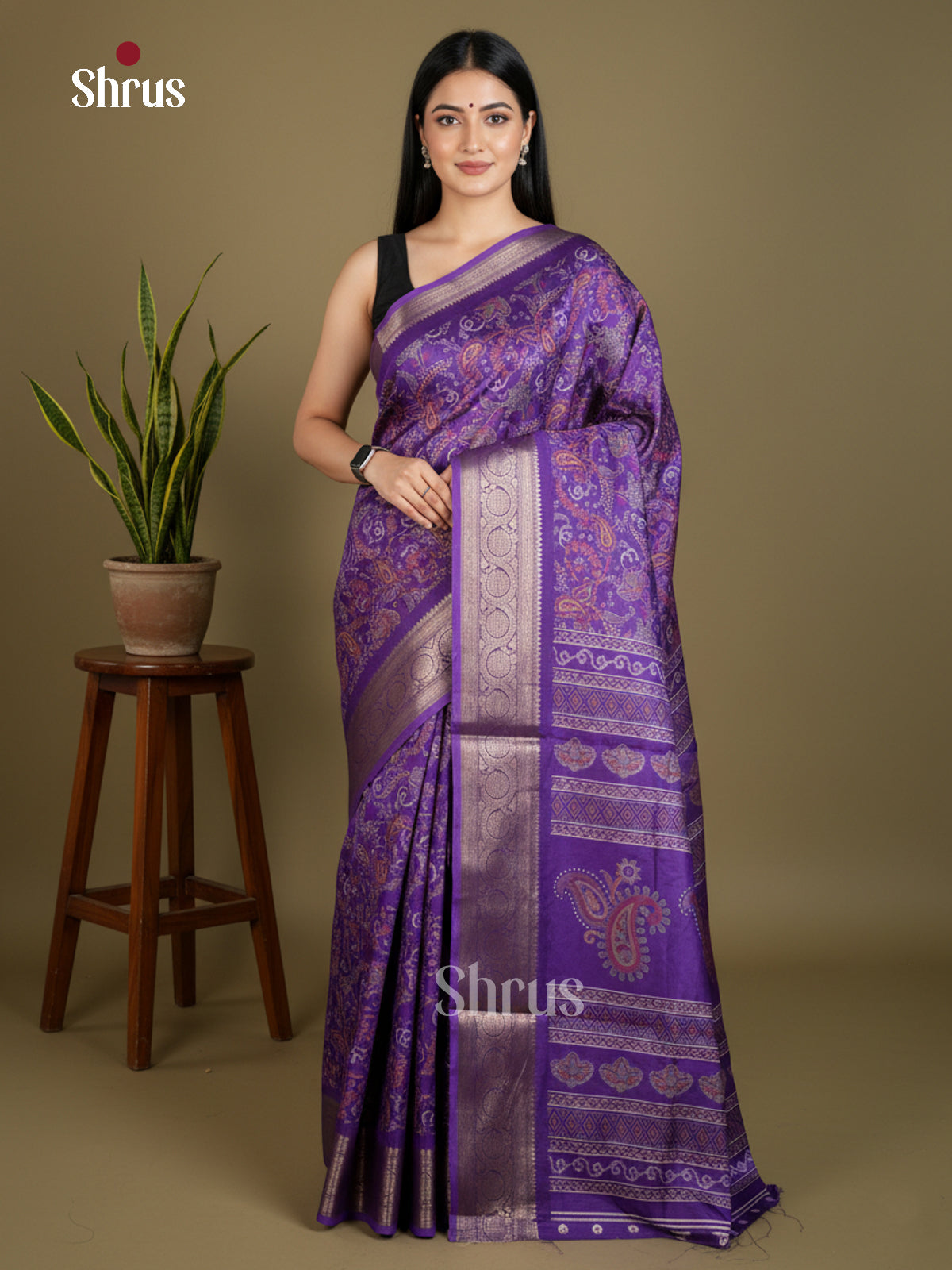 Semi Crepe Saree - EBS16444 - Shop on Shrus.com