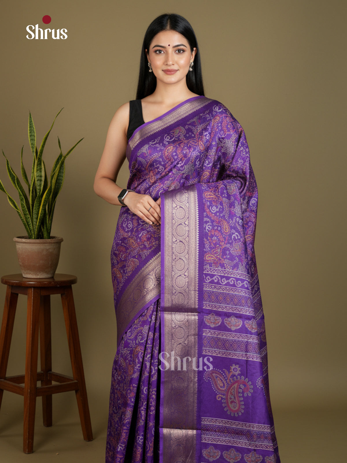 Semi Crepe Saree - EBS16444 - Shop on Shrus.com