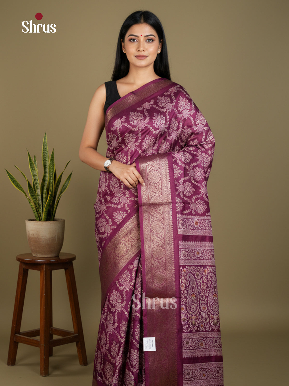 EBS16452 - Semi Crepe Saree - Shop on Shrus.com
