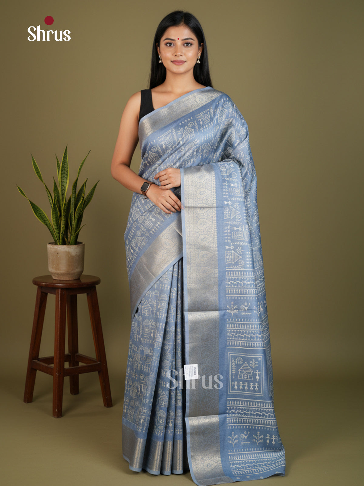 Semi Crepe Saree - EBS16457 - Shop on Shrus.com