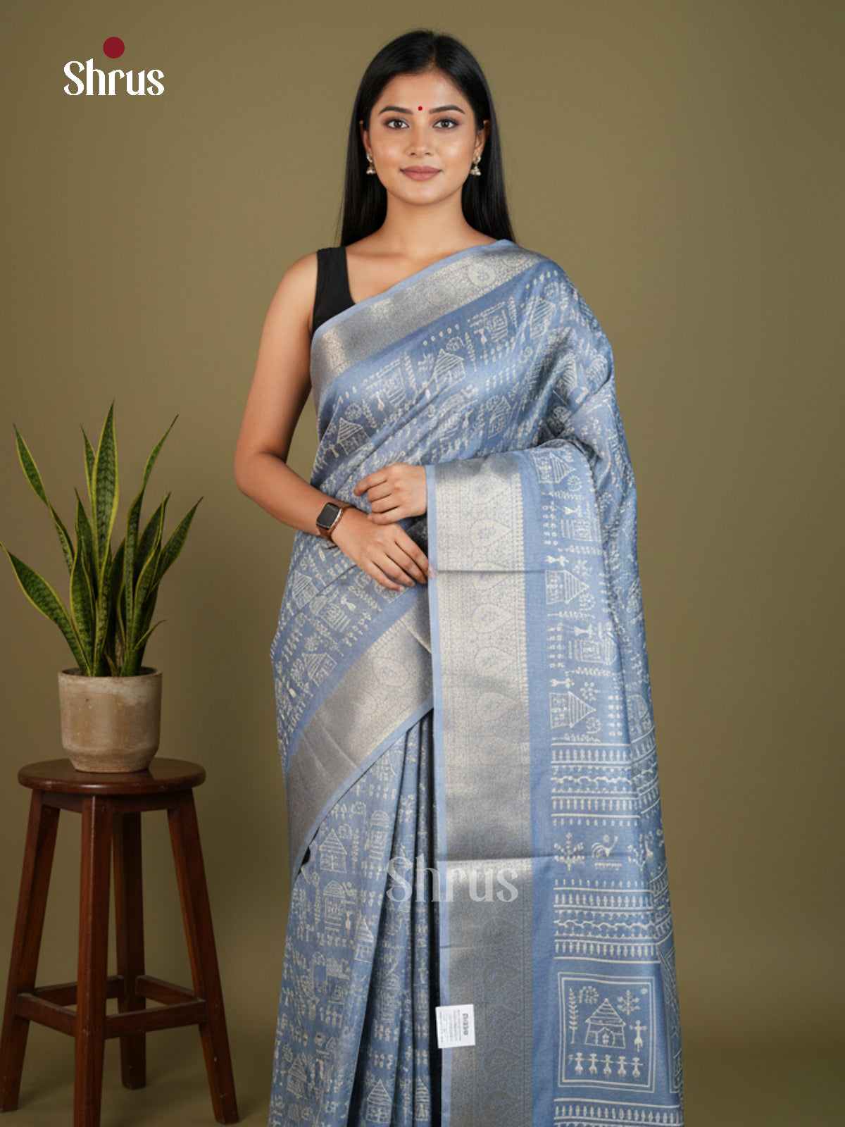 Semi Crepe Saree - EBS16457 - Shop on Shrus.com