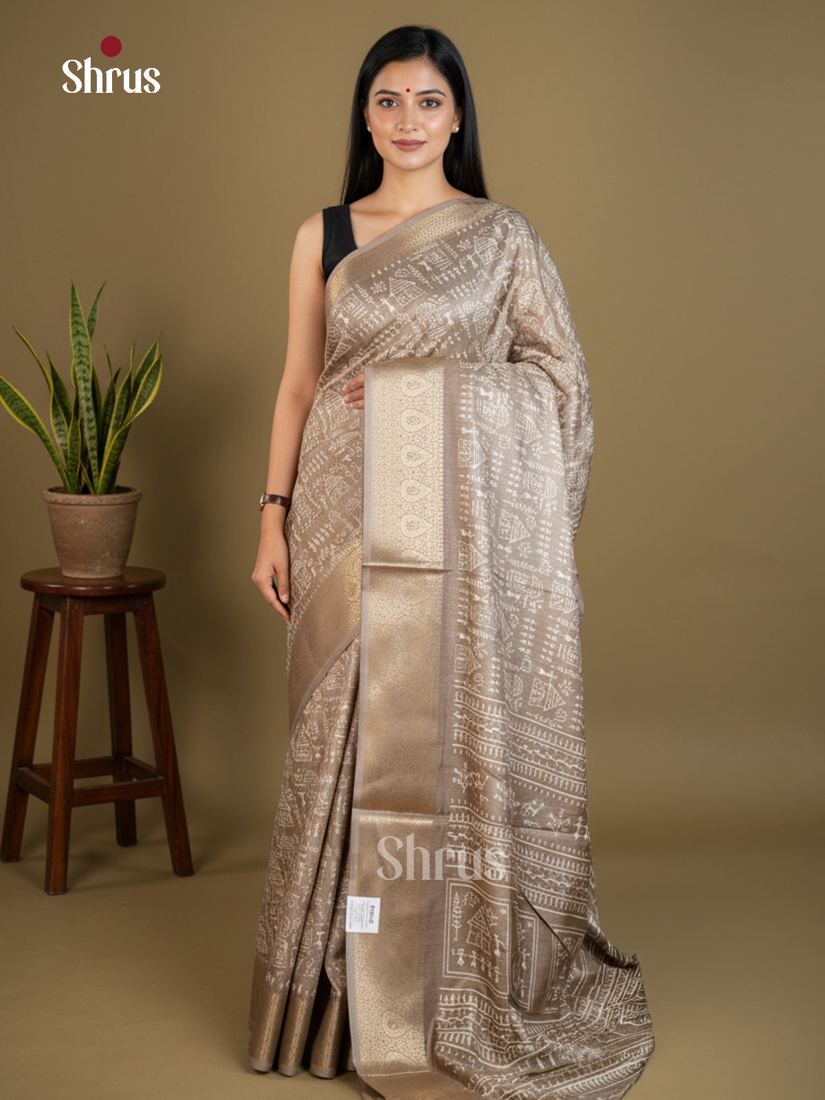 Semi Crepe Saree - EBS16460 - Shop on Shrus.com