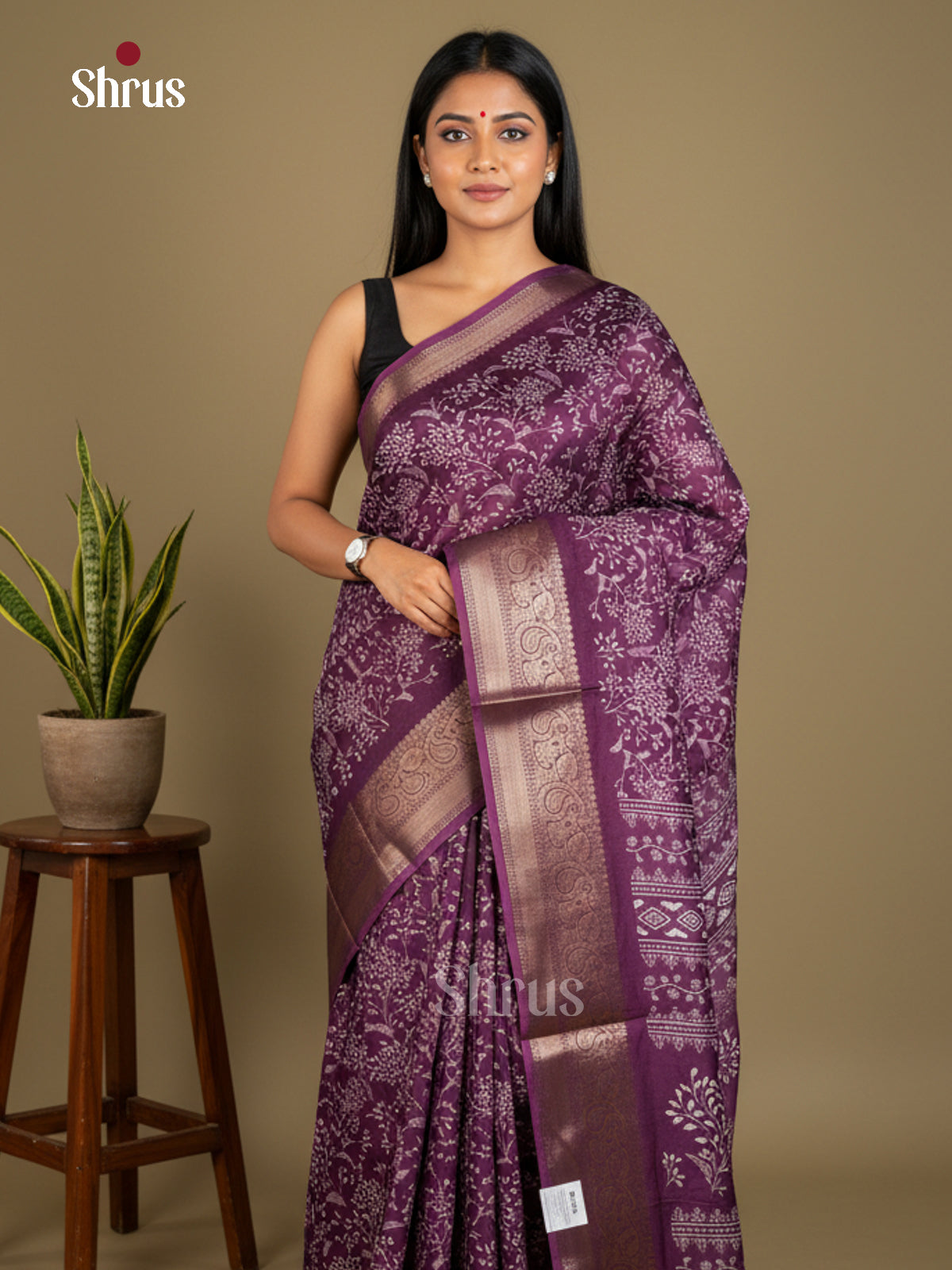 Semi Crepe Saree - EBS16467 - Shop on Shrus.com