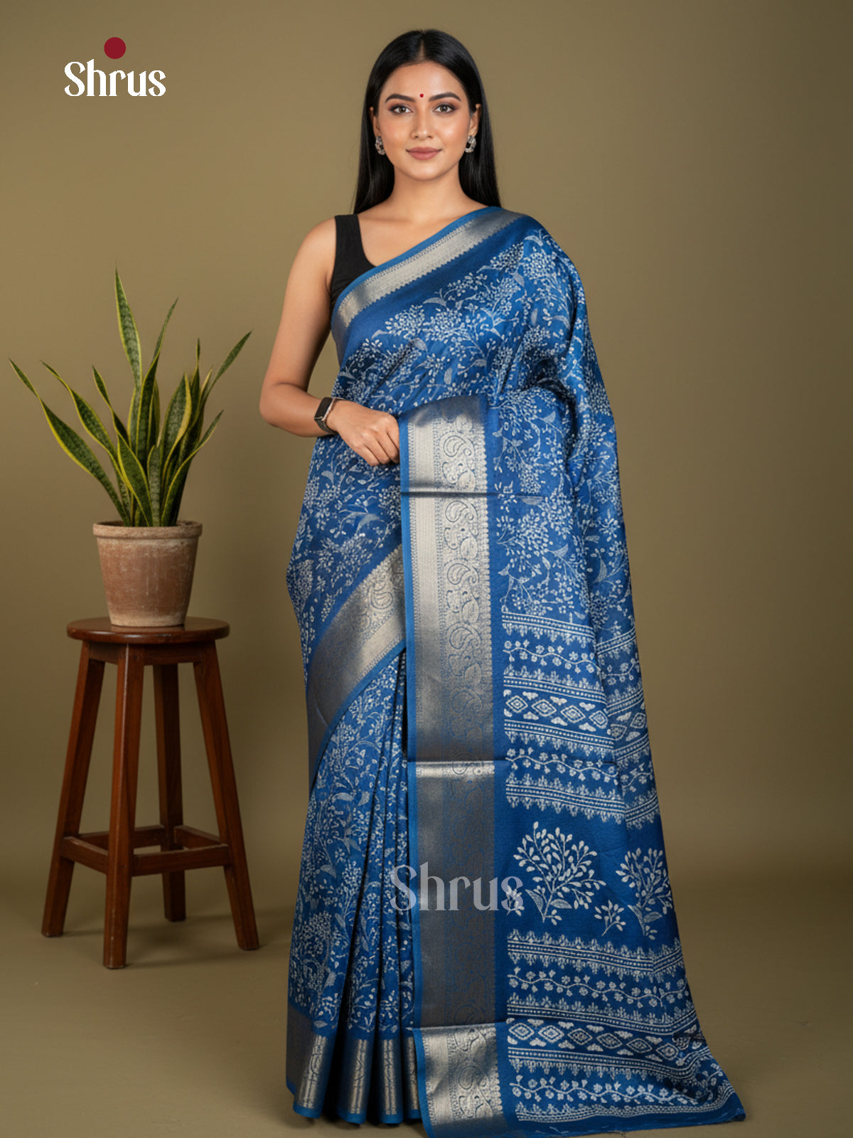 EBS16469 - Semi Crepe Saree - Shop on Shrus.com