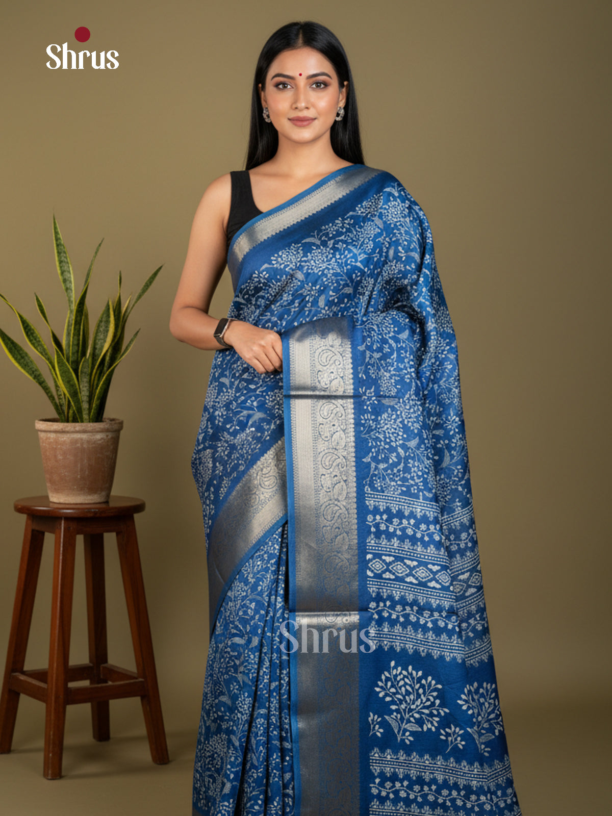EBS16469 - Semi Crepe Saree - Shop on Shrus.com