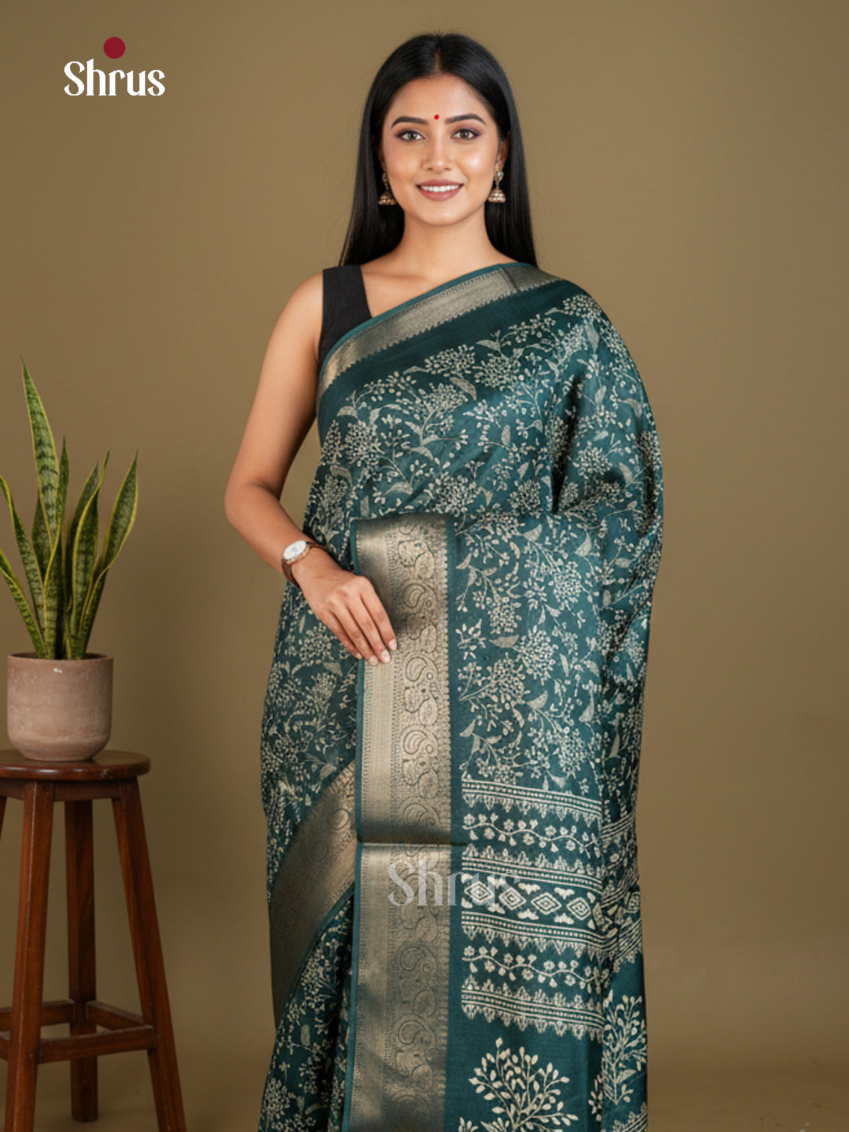 Semi Crepe Saree - EBS16470 - Shop on Shrus.com