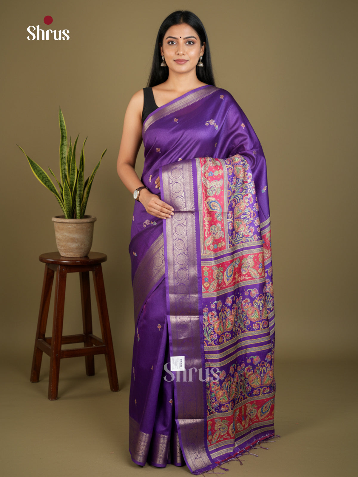 Semi Crepe Saree - EBS16476 - Shop on Shrus.com