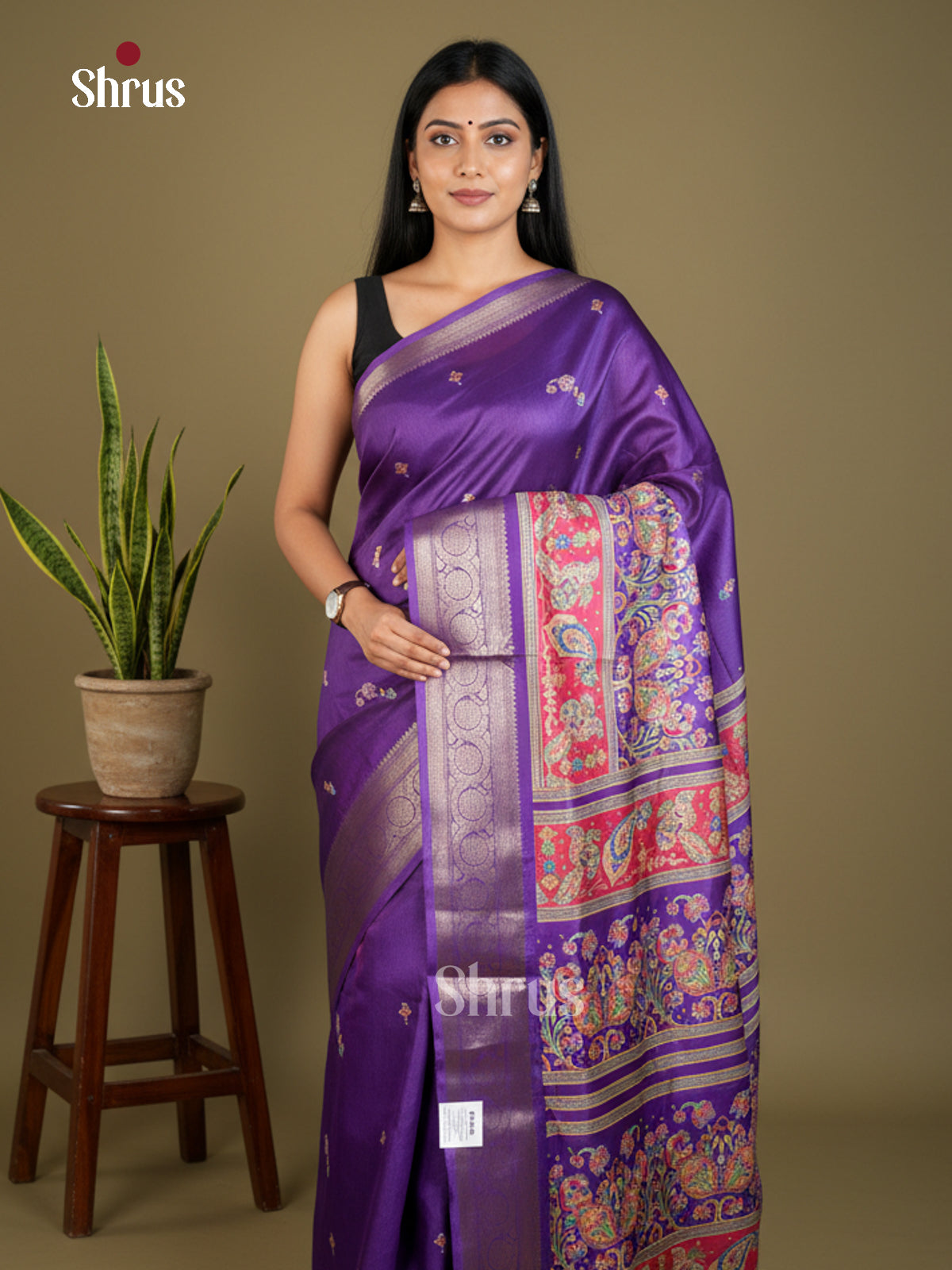 Semi Crepe Saree - EBS16476 - Shop on Shrus.com