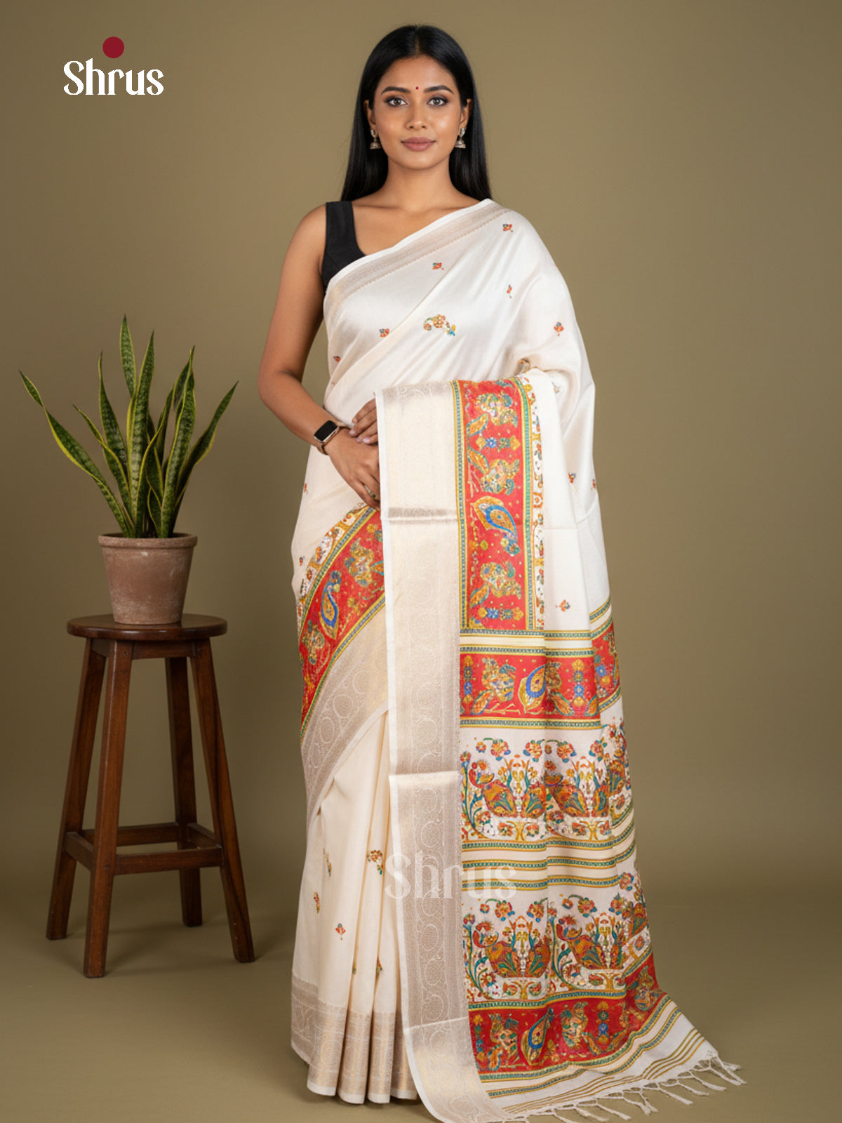 Semi Crepe Saree - EBS16477 - Shop on Shrus.com