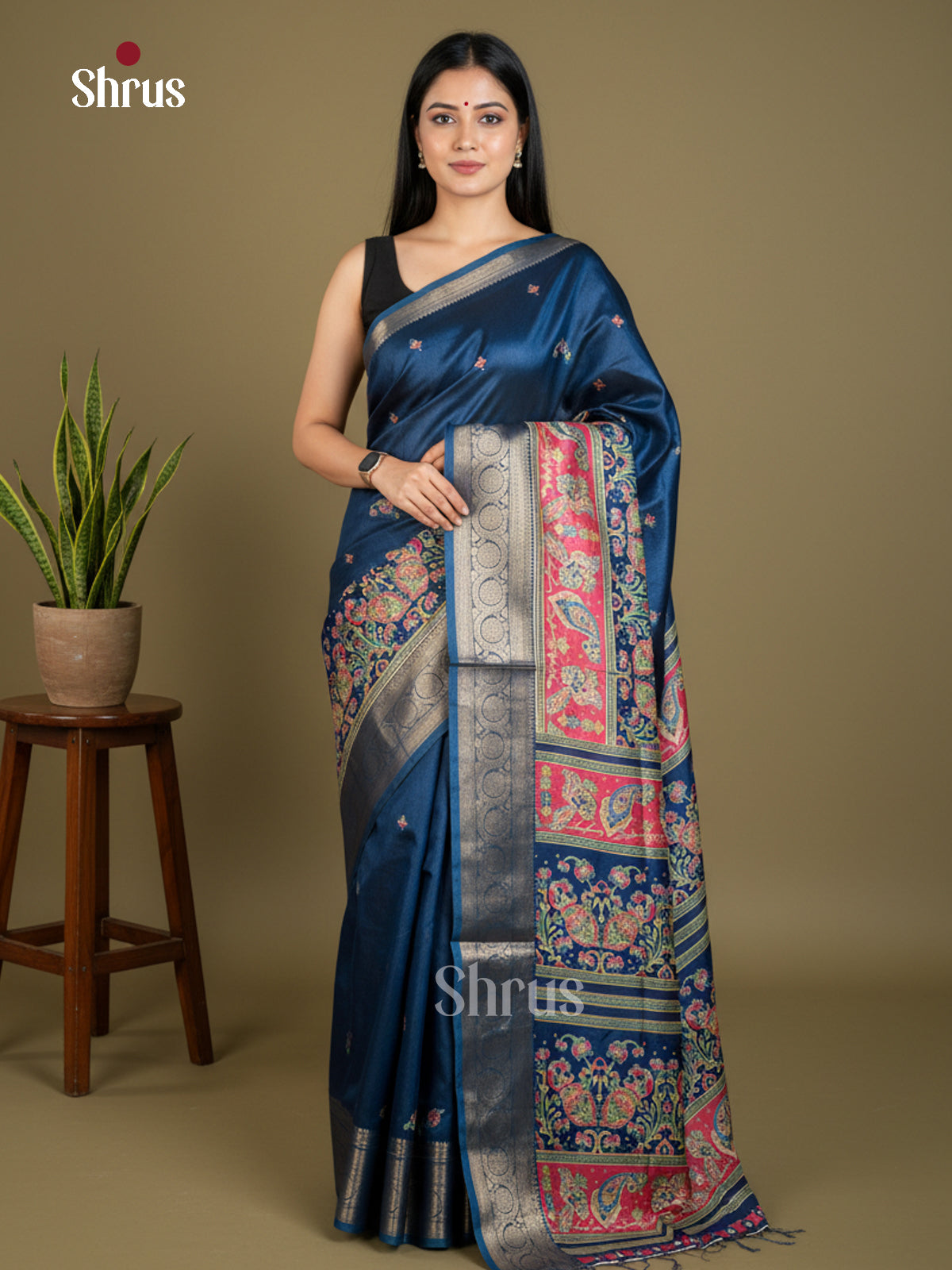 Semi Crepe Saree - EBS16478 - Shop on Shrus.com