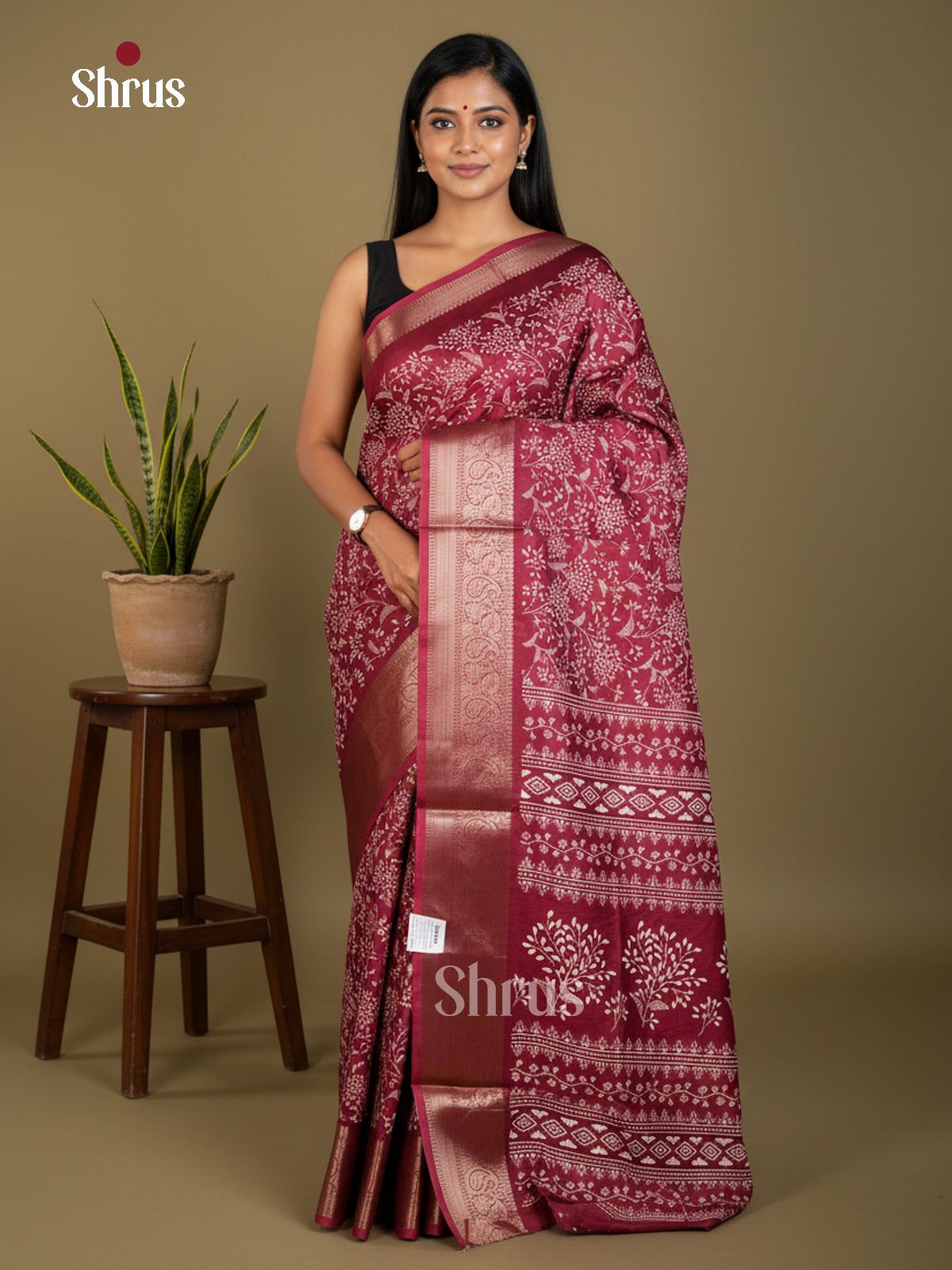 EBS16485 - Semi Crepe Saree - Shop on Shrus.com