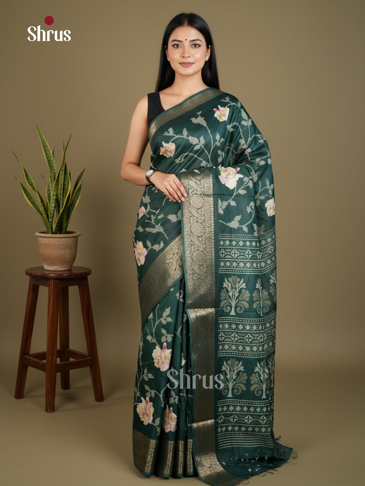 Semi Crepe Saree - EBS16488 - Shop on Shrus.com