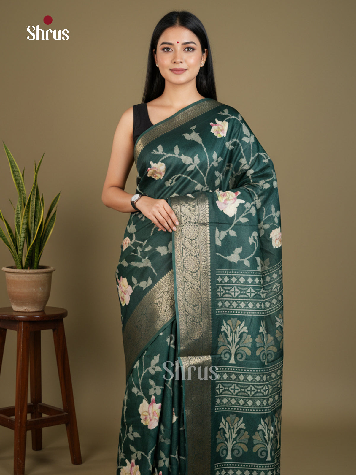 Semi Crepe Saree - EBS16488 - Shop on Shrus.com