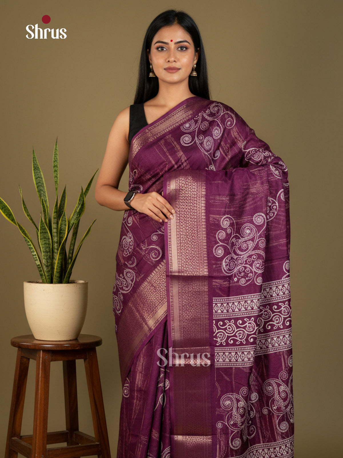 EBS16503 - Semi Crepe Saree - Shop on Shrus.com