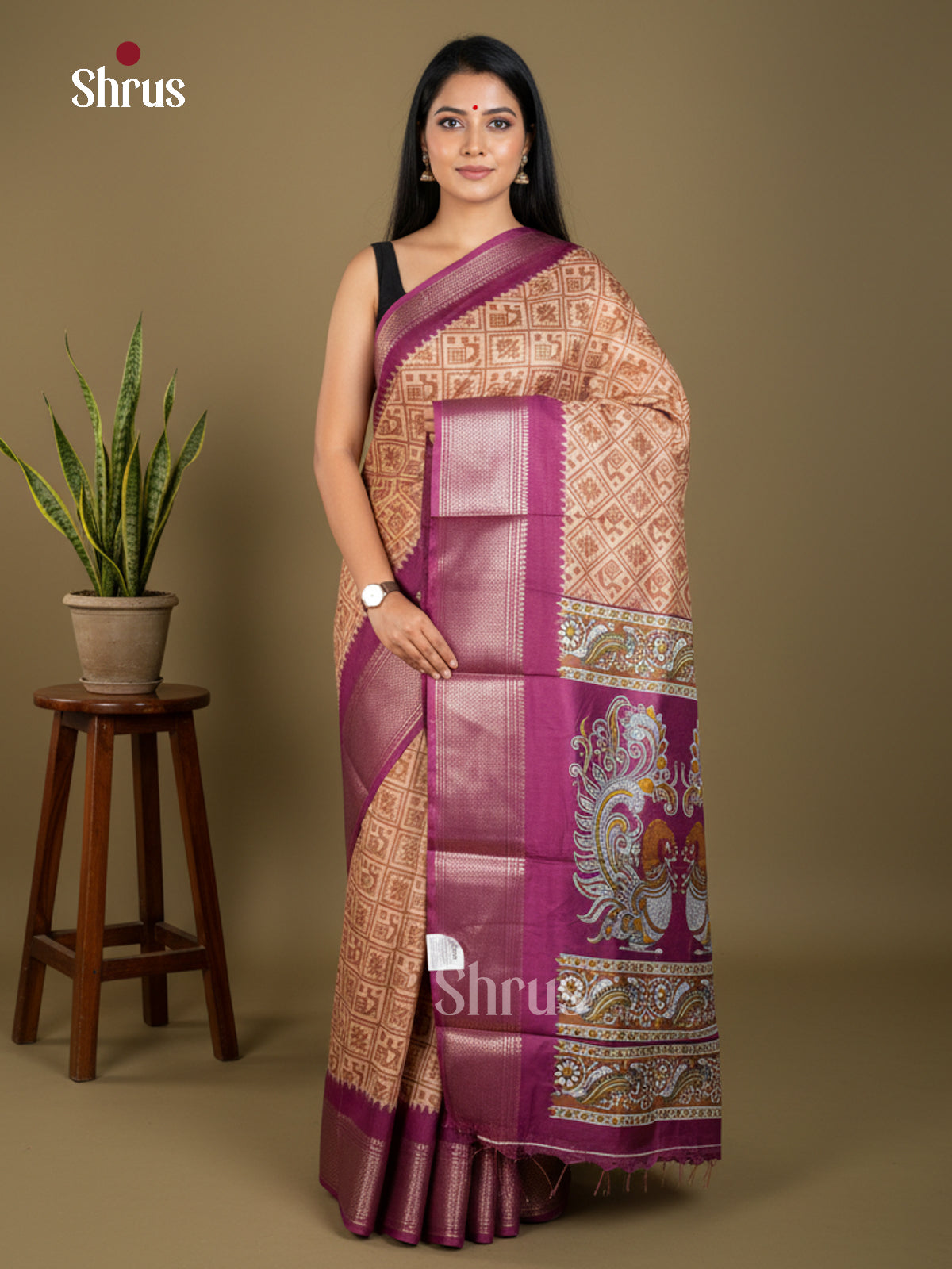 EBS16504 - Semi Crepe Saree - Shop on Shrus.com