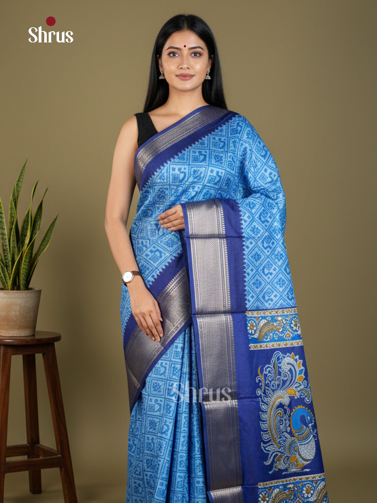 EBS16505 - Semi Crepe Saree - Shop on Shrus.com