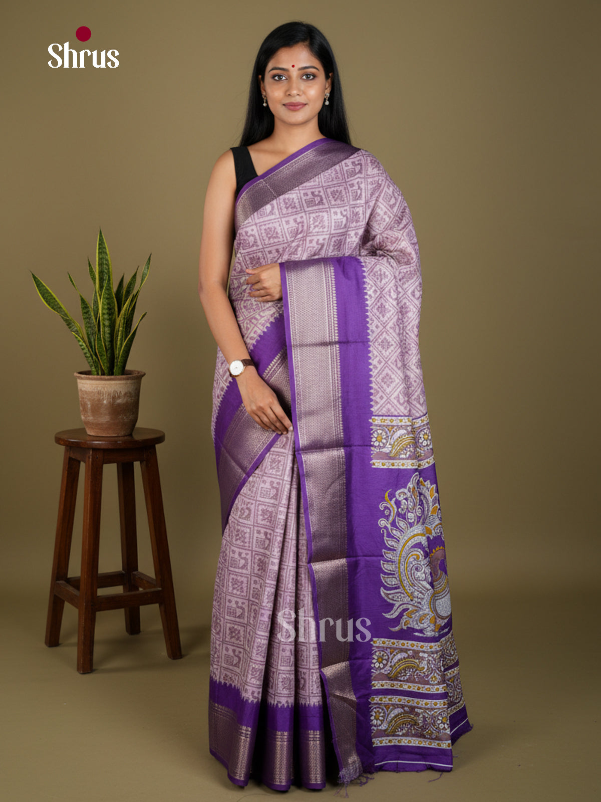 EBS16506 - Semi Crepe Saree - Shop on Shrus.com