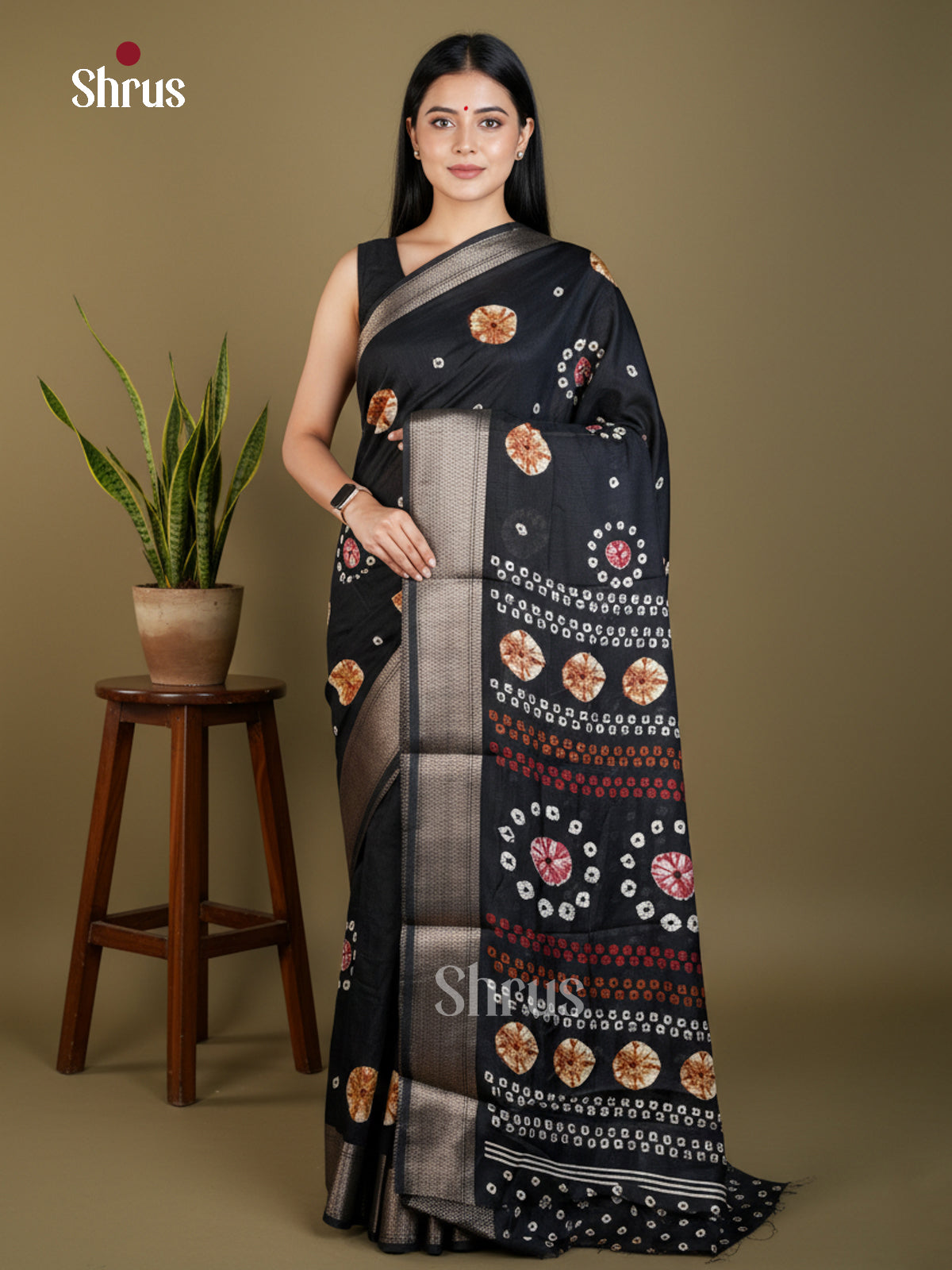 EBS16511 - Semi Crepe Saree - Shop on Shrus.com