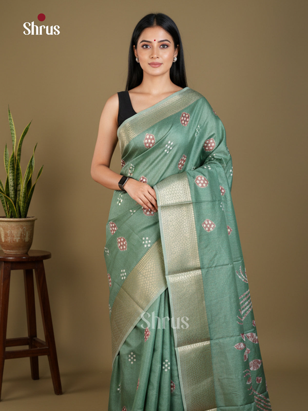 EBS16518 - Semi Crepe Saree - Shop on Shrus.com
