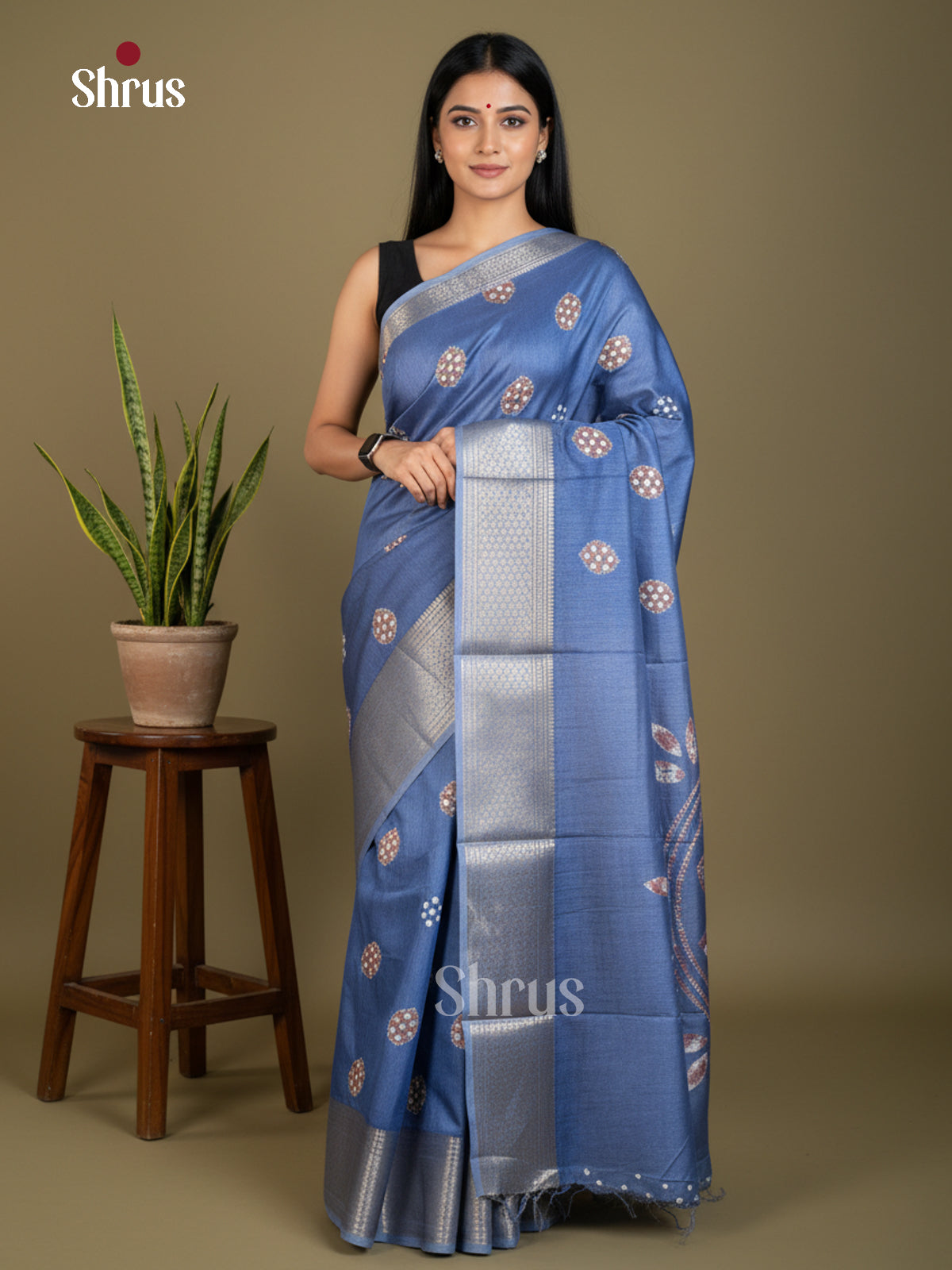 EBS16523 - Semi Crepe Saree - Shop on Shrus.com