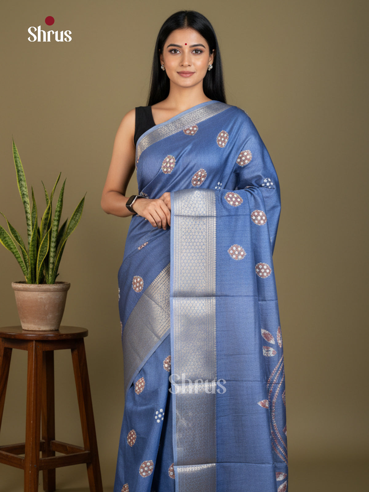 EBS16523 - Semi Crepe Saree - Shop on Shrus.com