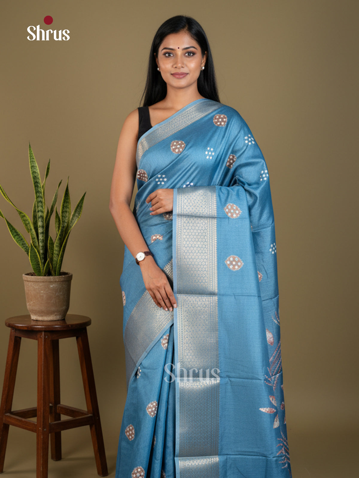 EBS16525 - Semi Crepe Saree - Shop on Shrus.com