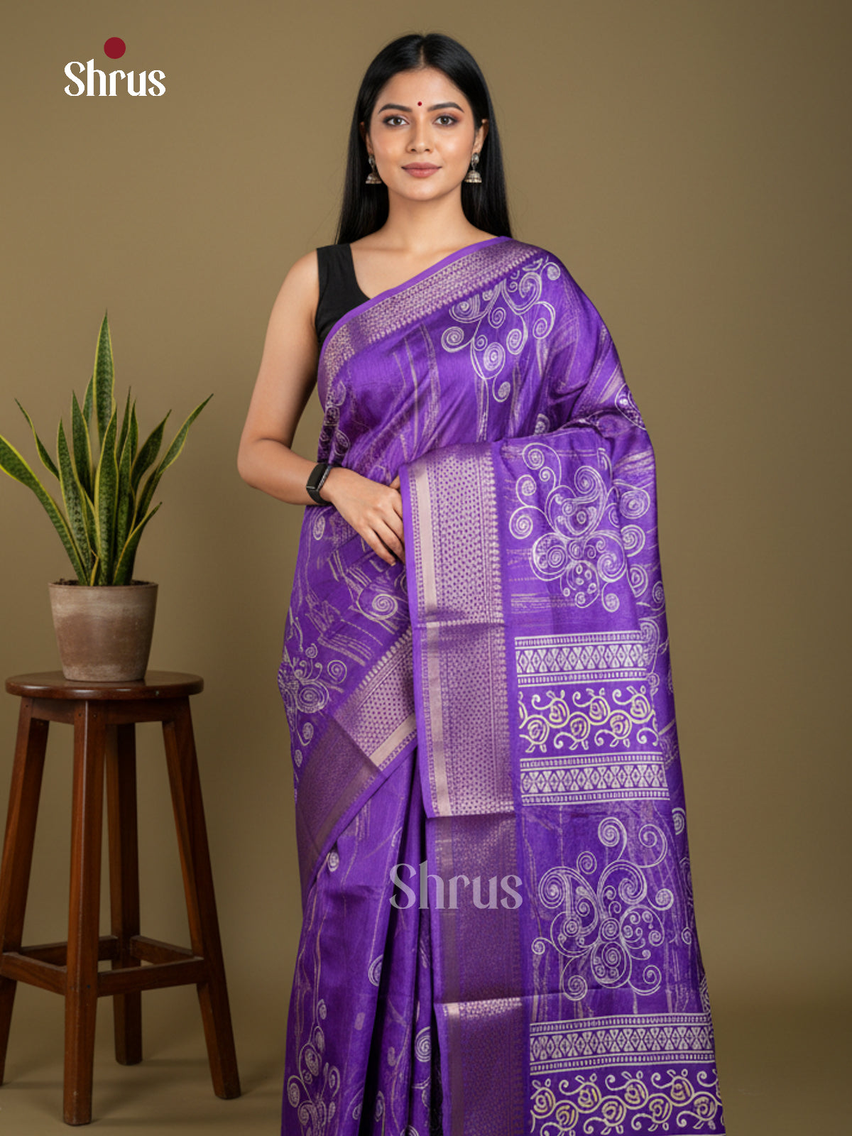 EBS16526 - Semi Crepe Saree - Shop on Shrus.com