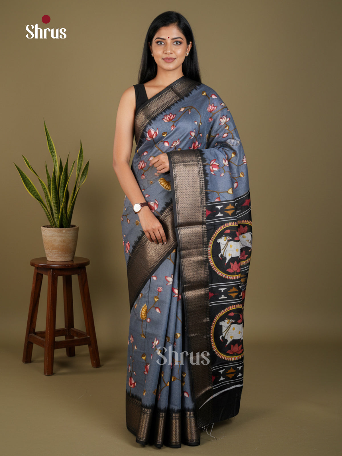 EBS16529 - Semi Crepe Saree - Shop on Shrus.com