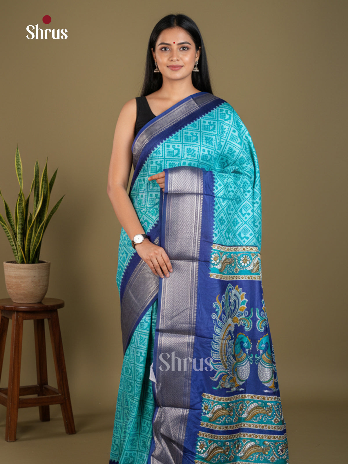EBS16530 - Semi Crepe Saree - Shop on Shrus.com
