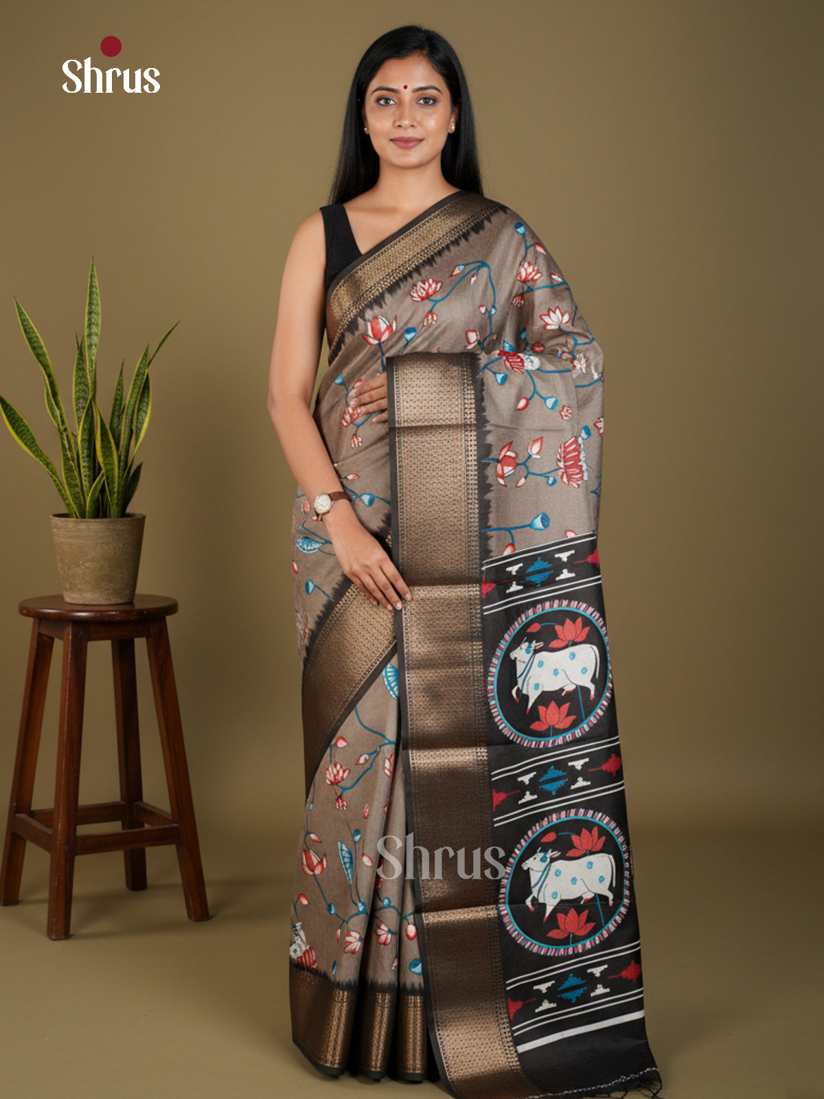 EBS16533 - Semi Crepe Saree - Shop on Shrus.com