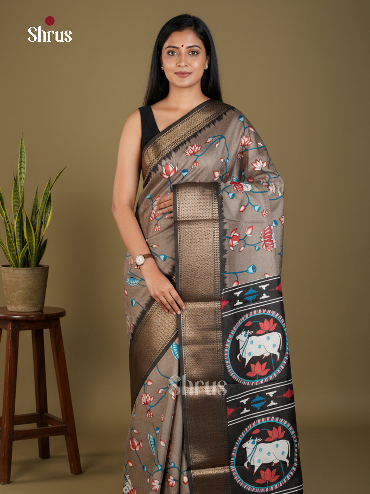 EBS16533 - Semi Crepe Saree - Shop on Shrus.com