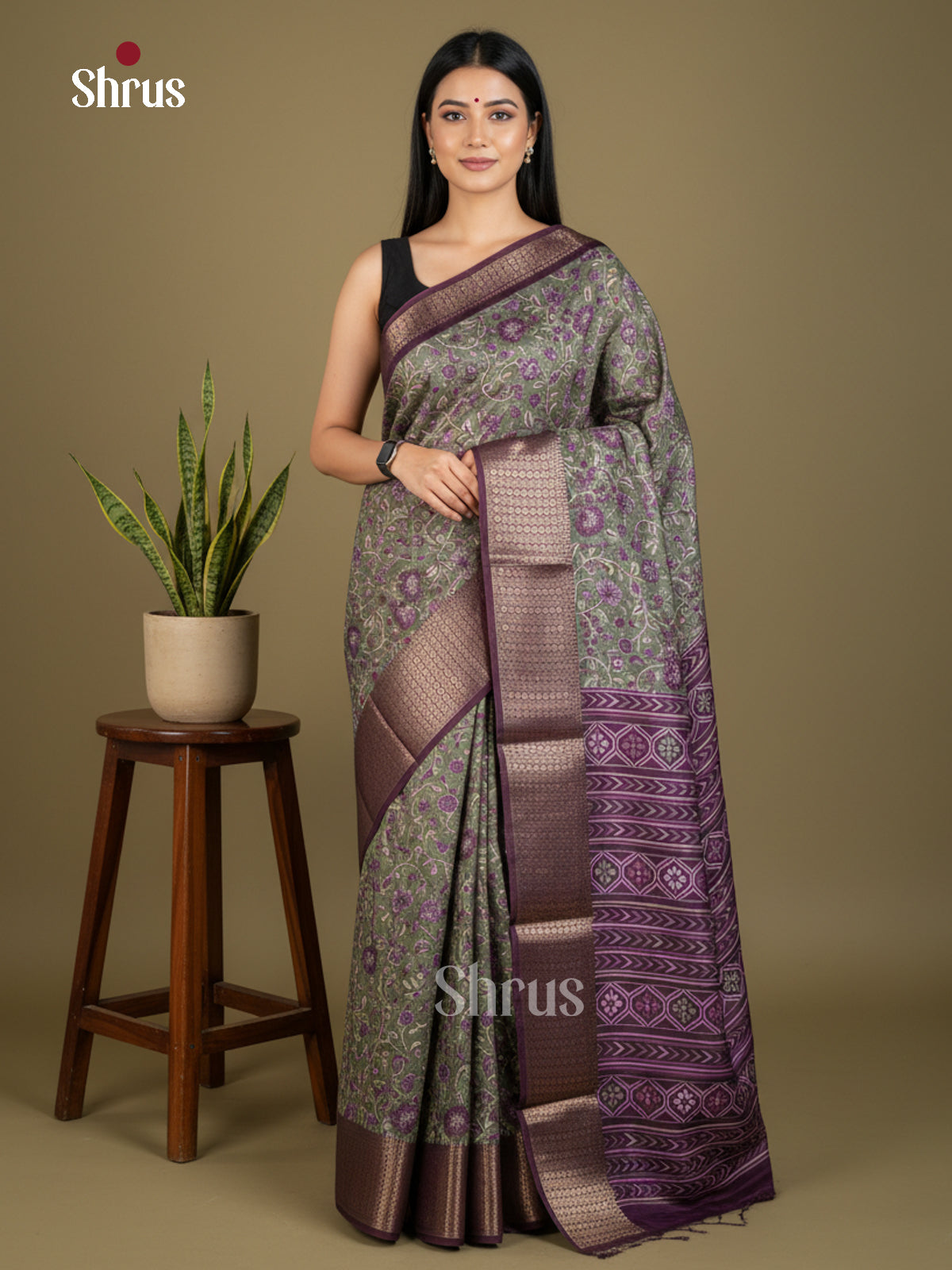 Semi Crepe Saree - EBS16543 - Shop on Shrus.com