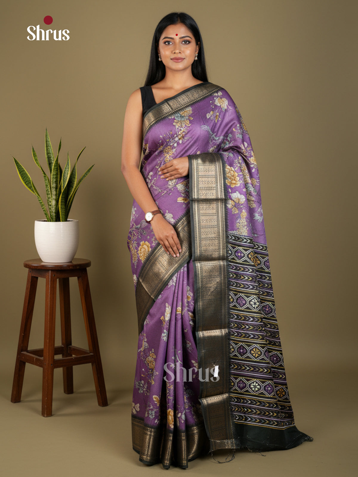 EBS16544 - Semi Crepe Saree - Shop on Shrus.com