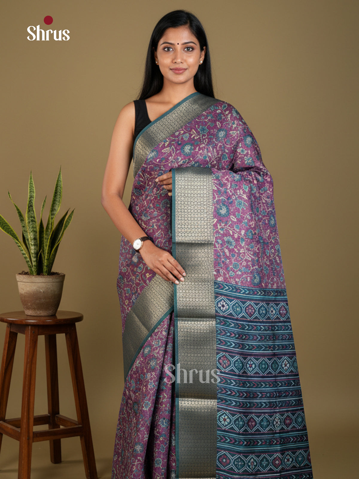 EBS16548 - Semi Crepe Saree - Shop on Shrus.com