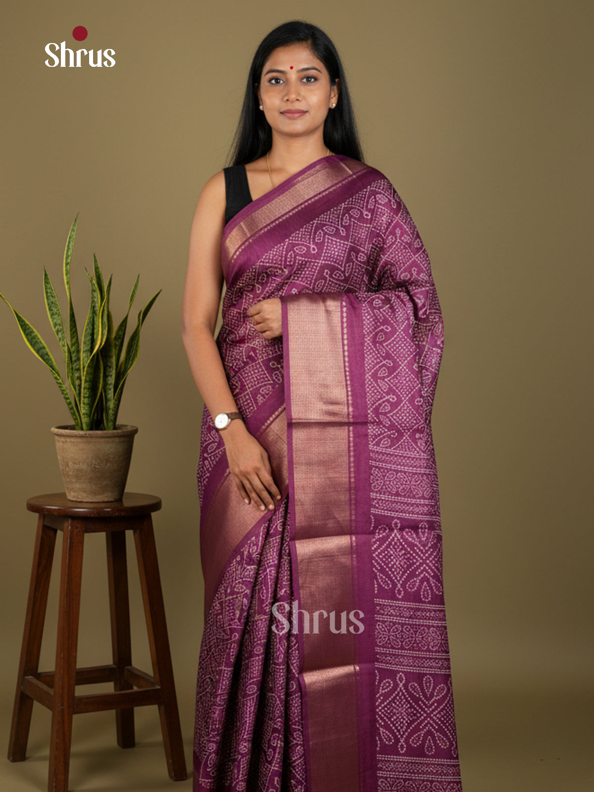 EBS16556 - Semi Crepe Saree - Shop on Shrus.com
