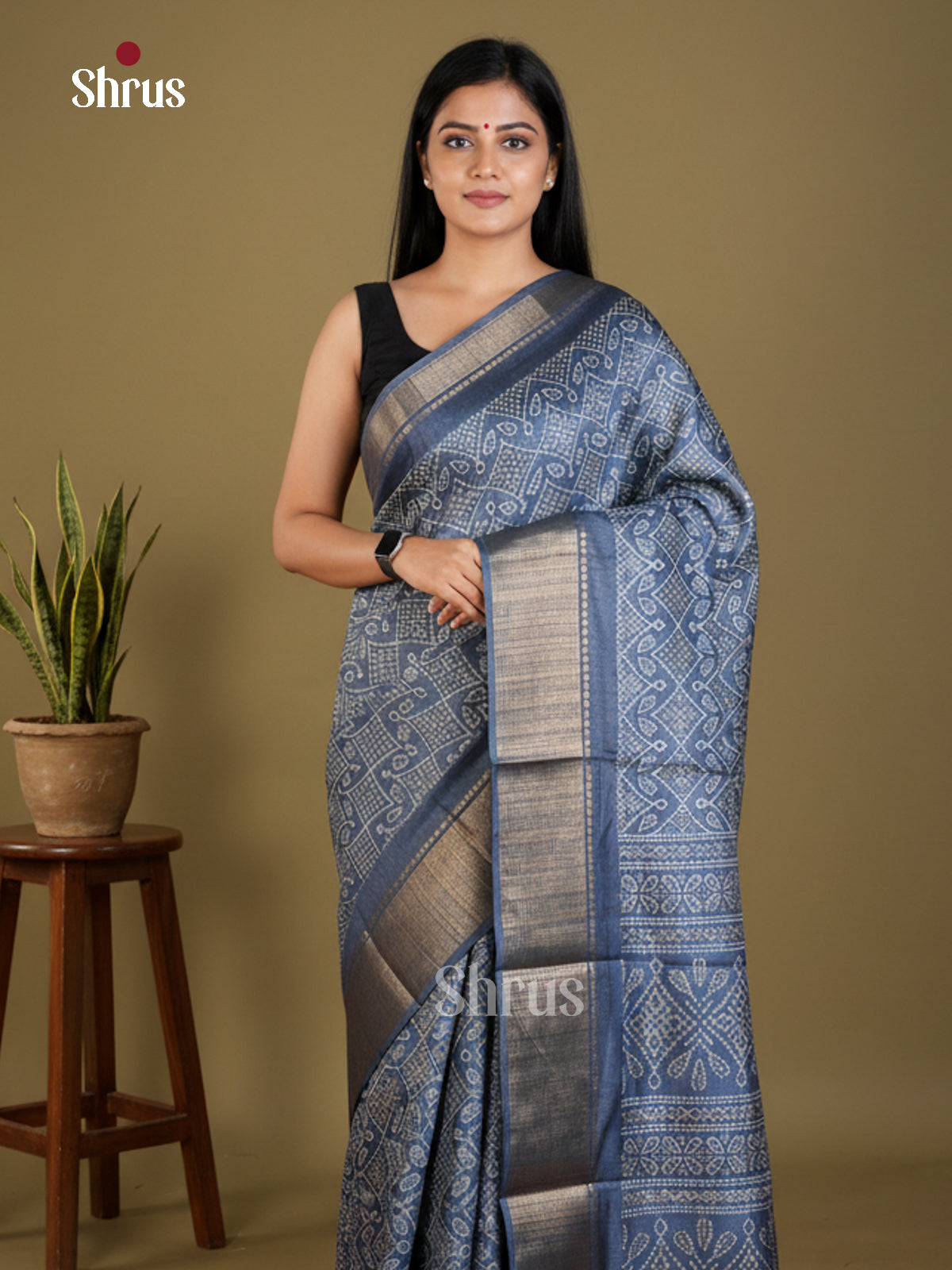 EBS16559 - Semi Crepe Saree - Shop on Shrus.com